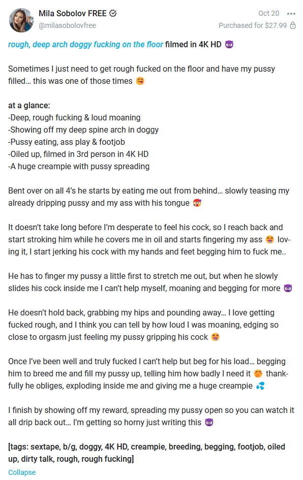 27.99 PPV 2023 10 20 Rough Deep Arch Doggy Creampie