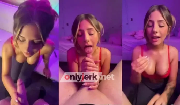BeaRuby Pasionately Sucks A Dick Until He Cums On Her Pretty Face